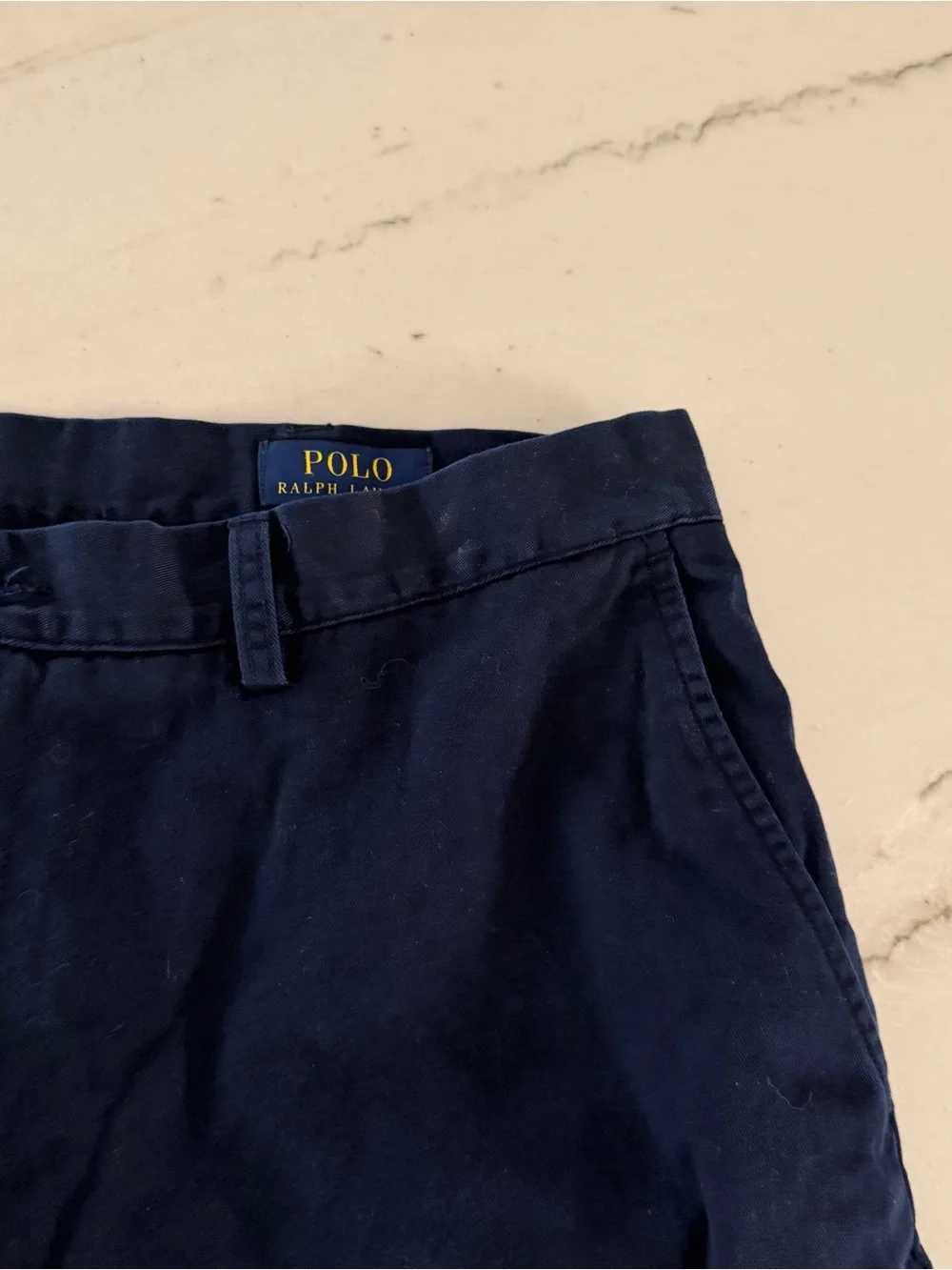 Polo Ralph Lauren Shorts Mens 38 Blue Cotton Chino Flat Front